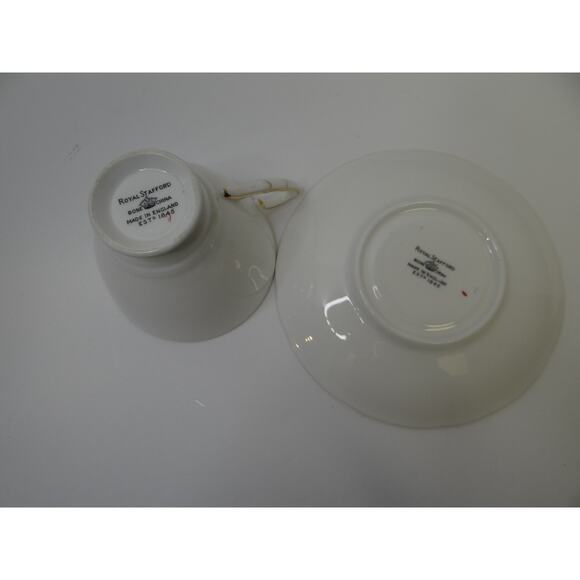 Floral Emblems of Canada  tea cup/ saucer Royal Stafford Bone China Collectable - Picture 11 of 12